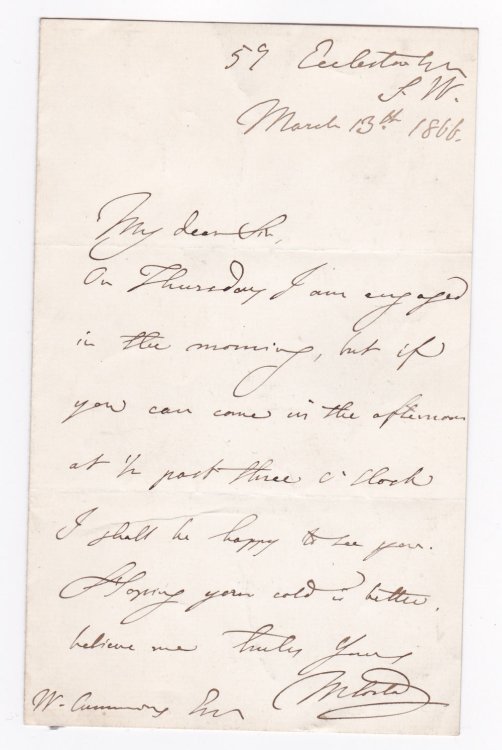 AUTOGRAPH LETTER SIGNED by the Italian-born composer & conductor Michael Costa.