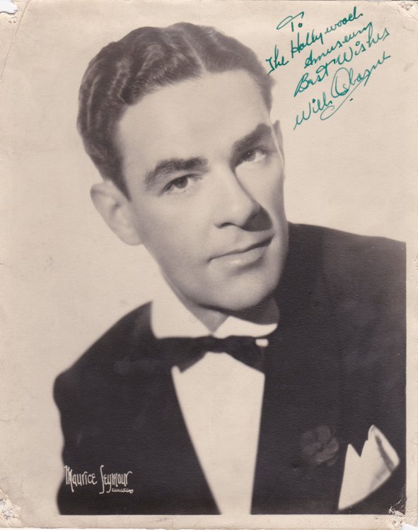 PHOTOGRAPH INSCRIBED TO HARRY WILKINSON'S HOLLYWOOD MUSEUM AND SIGNED by American bandleader, trombone player and vocalist WILL OSBORNE.