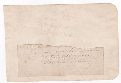 CLOSE OF A LETTER SIGNED by the Italian actor TOMMASO SALVINI.
