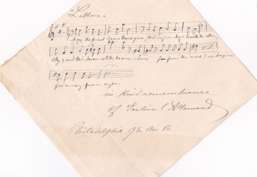 AUTOGRAPH MUSICAL QUOTE FROM 