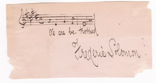 AUTOGRAPH MUSICAL QUOTATION SIGNED by the American composer FREDERIC SOLOMON.