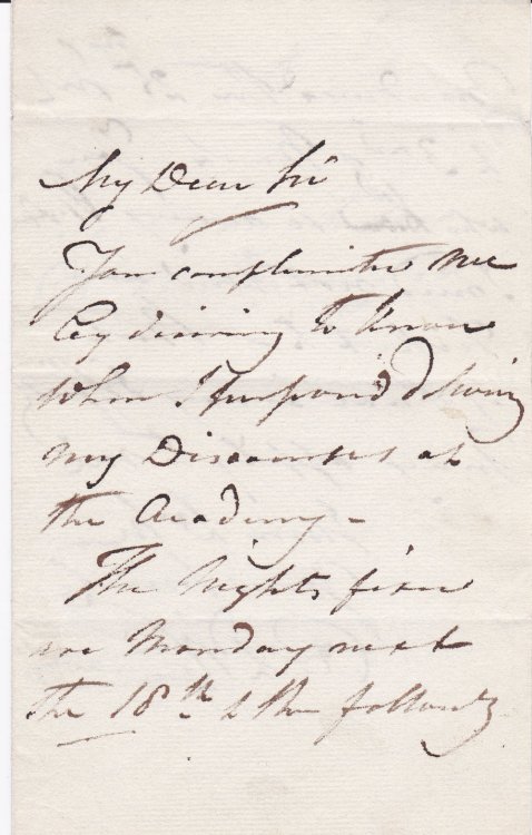 AUTOGRAPH LETTER SIGNED BY BRITISH SCULPTOR SIR RICHARD WESTMACOTT ABOUT ADMISSION TO HIS ROYAL ACADEMY LECTURES.