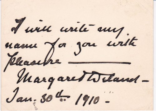 AUTOGRAPH SENTIMENT SIGNED BY AMERICAN NOVELIST AND POET MARGARET DELAND.