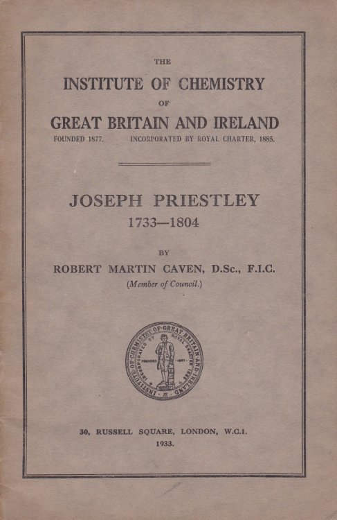 JOSEPH PRIESTLEY 1733--1804.