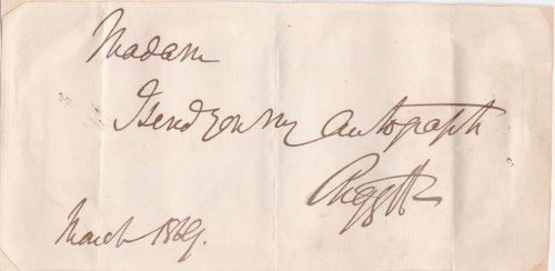 AUTOGRAPH NOTE SIGNED BY SCOTTISH LIBERAL POLITICIAN AND AUTHOR GEORGE CAMPBELL, 8TH DUKE OF ARGYLL.