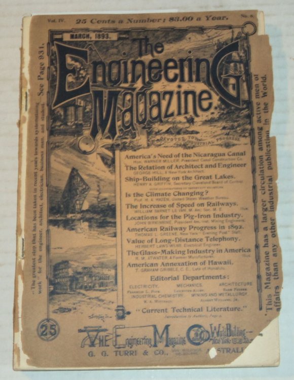 THE ENGINEERING MAGAZINE; Devoted to Industrial Progress. Vol. IV. No. 6. March, 1893.