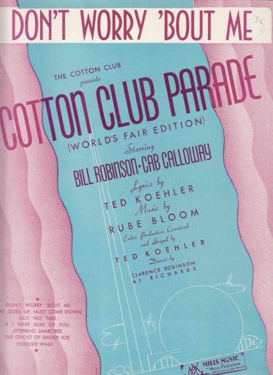 Sheet Music For Don't Worry 'bout Me, From The Cotton Club Parade