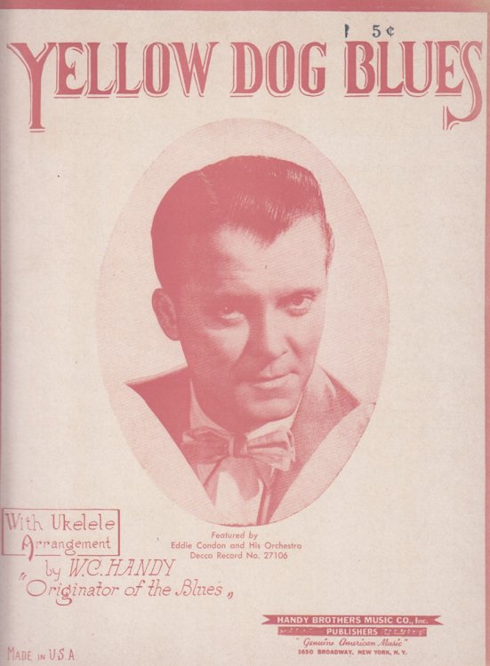Pictured On Sheet Music For W. C. Handy's Yellow Dog Blues