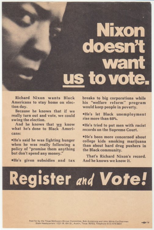 Nixon Doesn't Want *us* To Vote / Register And Vote