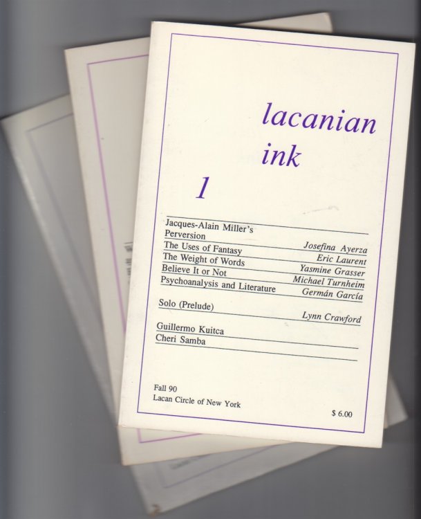 Lacanian Ink 1-3 (Fall 90, Winter 91, Spring 91)