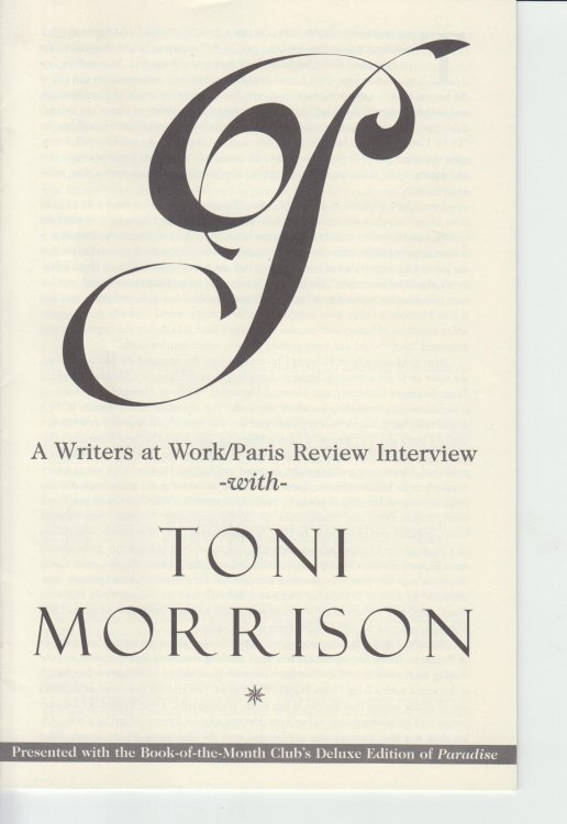 A Writers at Work / Paris Review Interview with Toni Morrison