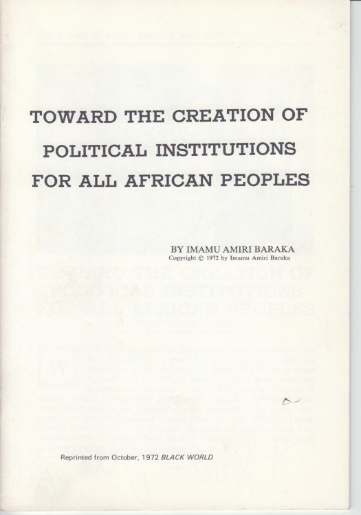 Toward the Creation of Political Institutions