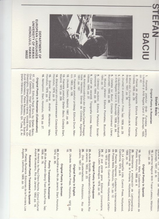 Bibliography of Stefan Baciu