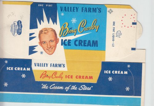 Bing Crosby Ice Cream [carton]