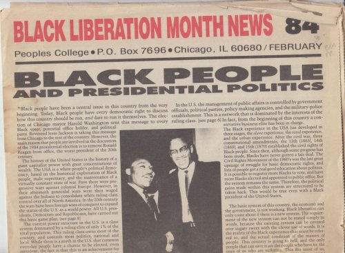 Black Liberation Month News, February '84