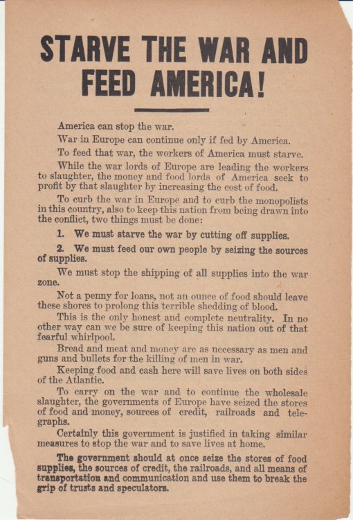 Starve The War And Feed America!