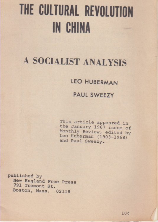The Cultural Revolution in China. A Socialist Analysis