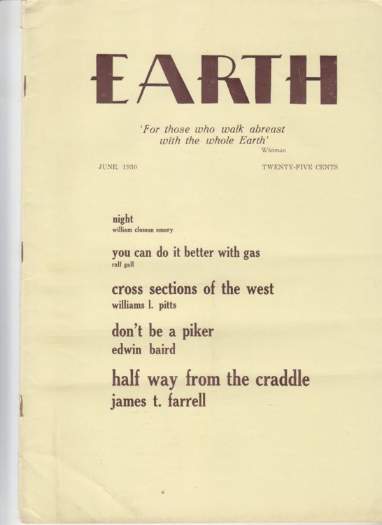 Earth Volume I, Number 3 (June, 1930)