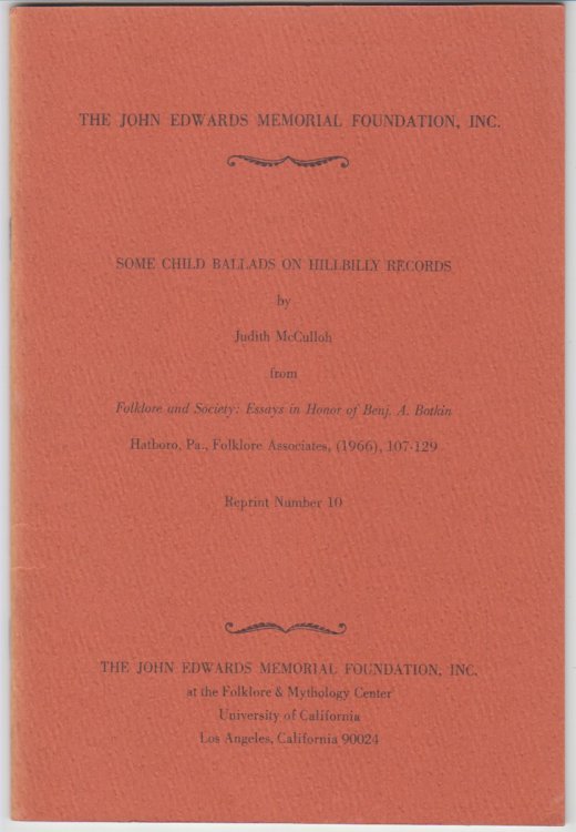 Some Child Ballads on Hillbilly Records