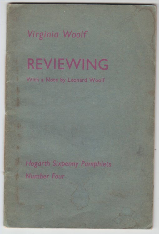 Reviewing with a Note by Leonard Woolf