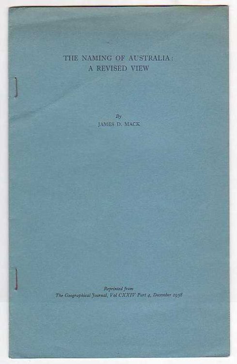 The Naming of Australia: A Revised View
