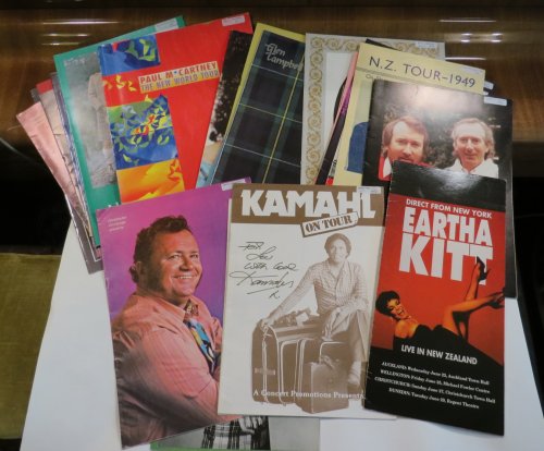 Collection of 29 souvenir programmes from musicians' tours to New Zealand.