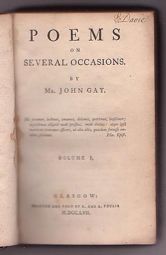 Poems on Several Occasions. Volume One.