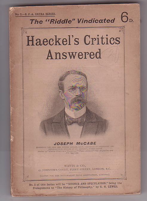 Haeckel's Critics Answered
