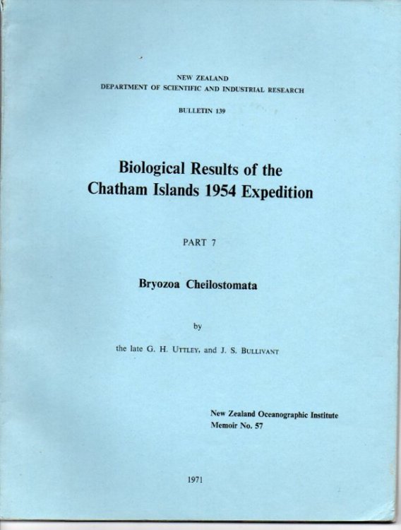 Biological Results of the Chatham Islands 1954 Expedition Part 7: Bryozoa Cheilostomata
