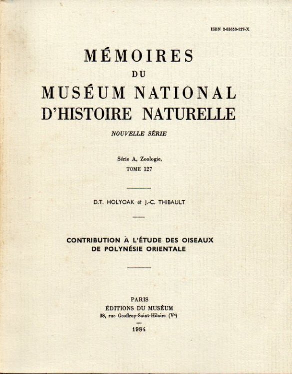 Contribution l'tude des oiseaux de Polynsie Orientale