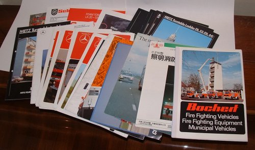 [Fire fighting vehicles - bundle of 33 manufacturer's brochures]