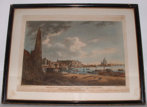 View of the Thames, from the Water Works, York Buildings, to Blackfriar's Bridge [Aquatint]