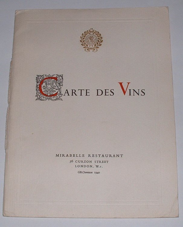 Carte des Vins