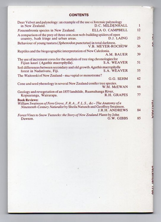 Tuatara - Volume 30 - December 1988