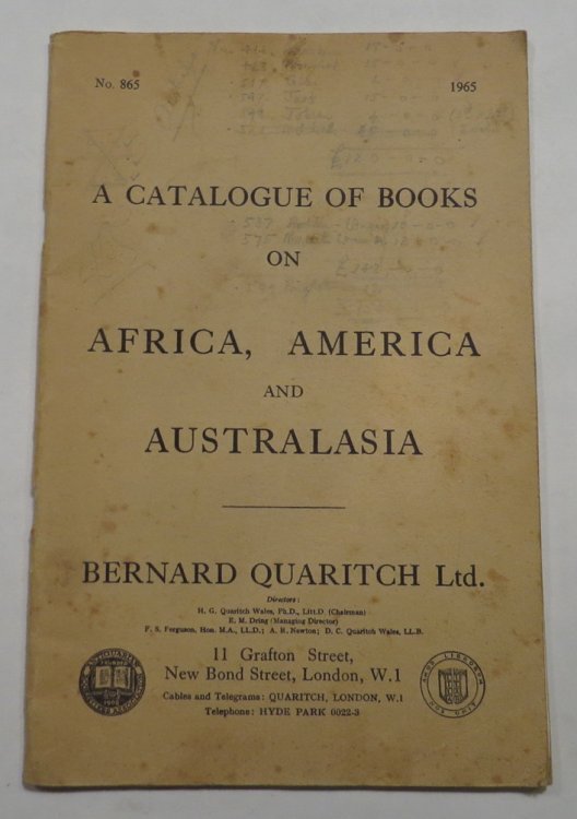 A Catalogue of Books on Africa, America and Australasia - No. 865 - 1965