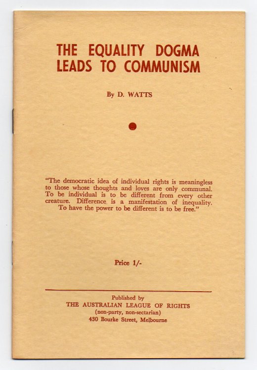 The Equality Dogma Leads to Communism