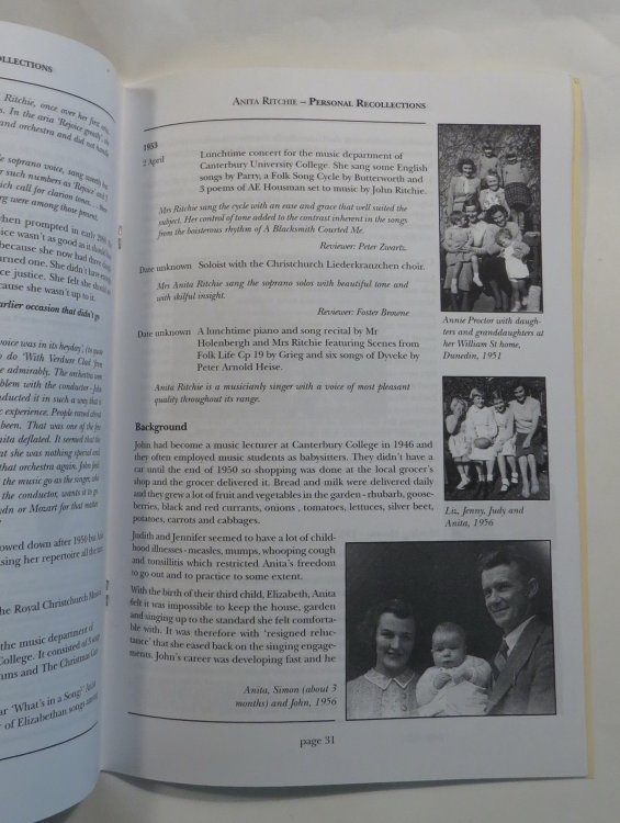 Anita Ritchie: Personal Recollections - as recorded by Jenny Lee