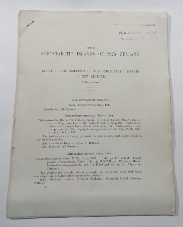 Article I. - The Mollusca of the Subantarctic Islands of New Zealand