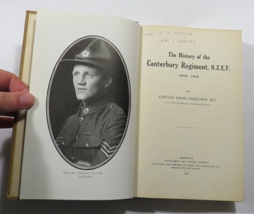 The History of the Canterbury Regiment, N. Z. E. F. 1914-1919