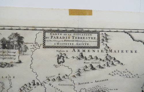 [Map - Holy Land] Carte de la Situation du Paradis Terrestre et des Pais Habitez par les Patriarches, dresee pour bin entendre L'Histoire Sainte