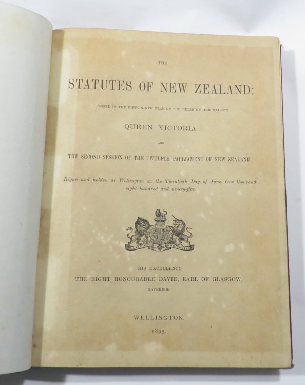 The Statutes of New Zealand: Passed in the Fifty-Ninth Year of the Reign of Her Majesty Queen Victoria, and the Second Session of the Twelfth Parliament of New Zealand