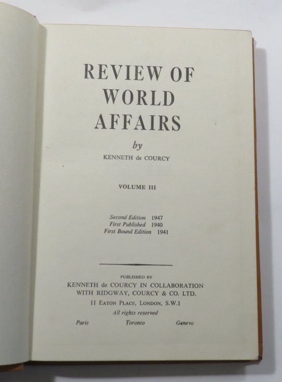 Review of World Affairs. Volume III