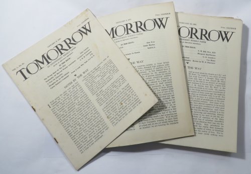 Tomorrow : An Independent Weekly Paper. [17 issues, Volume I Numbers 25, 29-31, 33-34, 36, 38, 43-47, 49-52]