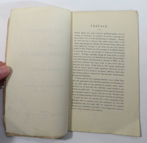 Catalogue of the Otago Fine Arts Exhibition, Held at Dunedin, N.Z., 1869.