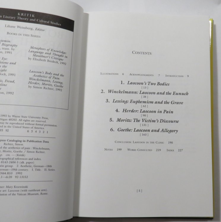 Laocoon's Body and the Aesthetics of Pain : Winckelmann Lessing Herder Moritz Goethe