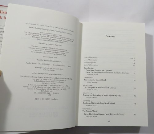 A History of the Book in America : Volume One : The Colonial Book in the Atlantic World
