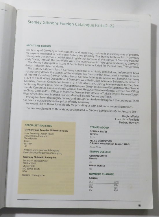 Stanley Gibbons Stamp Catalogue : Part 7 Germany (also covering German States, Occupation Issues and German Colonies) 9th edition 2011