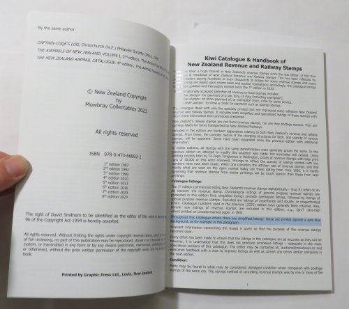 Kiwi Catalogue and Handbook of New Zealand Revenue and Railway Stamps
