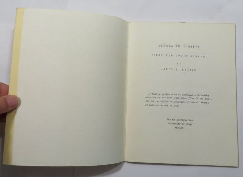 Jerusalem Sonnets : Poems for Colin Durning