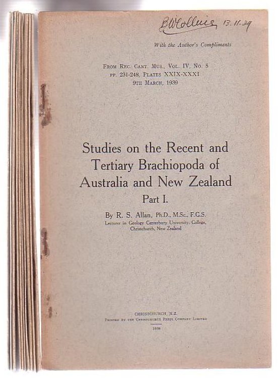 Studies on the Recent and Tertiary Brachiopoda of Australian and New Zealand Part I. [+ 9 others]